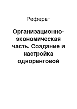 Реферат: Организационно-экономическая часть. Создание и настройка одноранговой компьютерной сети, состоящей из 5 компьютеров, на основе кабеля "витая пара", использующей топологию "звезда" и технологию передачи данных "Ethernet"