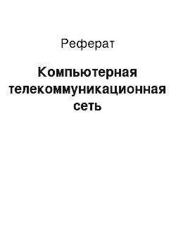 Реферат: Компьютерная телекоммуникационная сеть