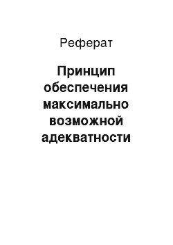 Реферат: Принцип обеспечения максимально возможной адекватности учебно-познавательной деятельности характеру практических задач