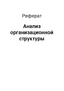 Реферат: Анализ организационной структуры