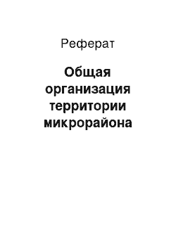 Реферат: Общая организация территории микрорайона