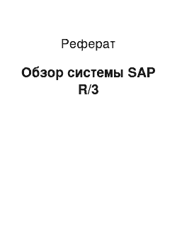 Реферат: Обзор системы SAP R/3