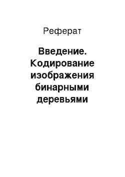 Реферат: Введение. Кодирование изображения бинарными деревьями