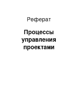 Реферат: Процессы управления проектами