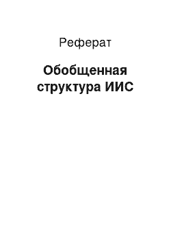 Реферат: Обобщенная структура ИИС