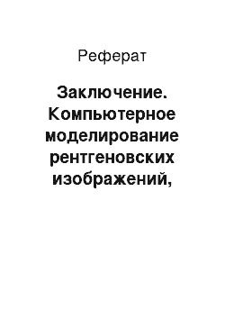 Реферат: Заключение. Компьютерное моделирование рентгеновских изображений, полученных с помощью инспекционно-досмотровых комплексов