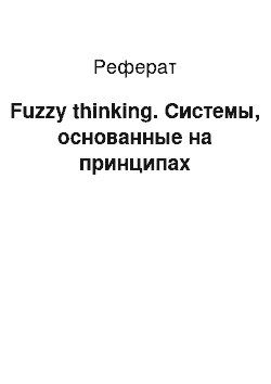 Реферат: Fuzzy thinking. Системы, основанные на принципах