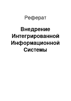 Реферат: Внедрение Интегрированной Информационной Системы