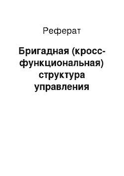 Реферат: Бригадная (кросс-функциональная) структура управления