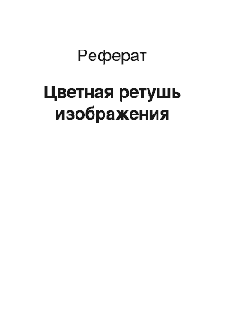 Реферат: Цветная ретушь изображения