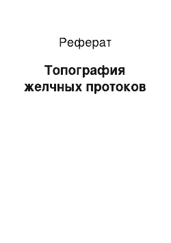 Реферат: Топография желчных протоков