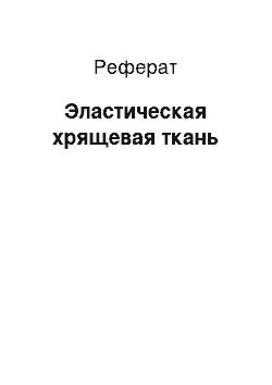 Реферат: Эластическая хрящевая ткань