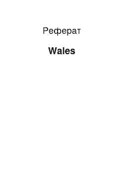 Реферат: Wales