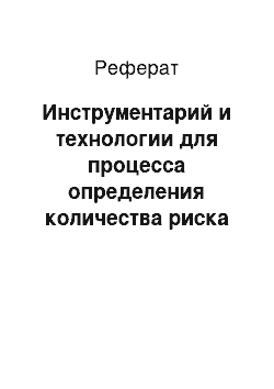 Реферат: Инструментарий и технологии для процесса определения количества риска