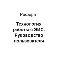 Реферат: Технология работы с ЭИС. Руководство пользователя