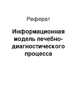 Реферат: Информационная модель лечебно-диагностического процесса