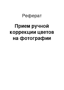 Реферат: Прием ручной коррекции цветов на фотографии