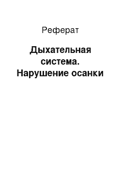 Реферат: Дыхательная система. Нарушение осанки