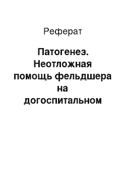 Реферат: Патогенез. Неотложная помощь фельдшера на догоспитальном этапе при гипертонии