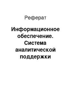 Реферат: Информационное обеспечение. Система аналитической поддержки принятия административных решений. Разработка модуля преобразования геоданных