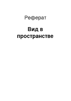 Реферат: Вид в пространстве