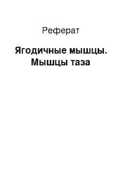 Реферат: Ягодичные мышцы. Мышцы таза