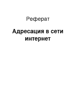 Реферат: Адресация в сети интернет