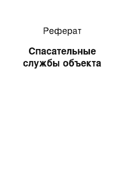 Реферат: Спасательные службы объекта