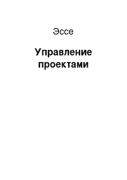 Эссе: Управление проектами