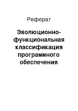 Реферат: Эволюционно-функциональная классификация программного обеспечения