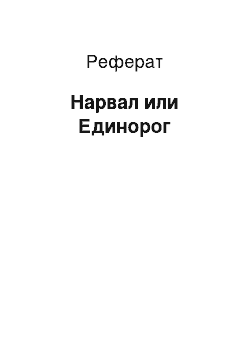 Реферат: Нарвал или Единорог