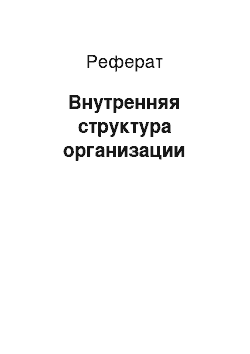 Реферат: Внутренняя структура организации