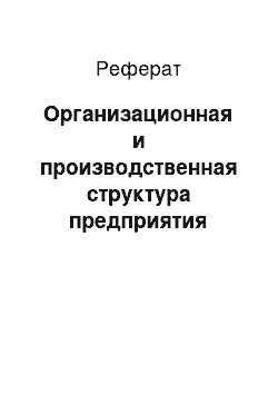 Реферат: Организационная и производственная структура предприятия