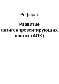 Реферат: Развитие антигенпрезентирующих клеток (АПК)