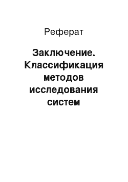 Реферат: Заключение. Классификация методов исследования систем управления