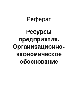 Реферат: Ресурсы предприятия. Организационно-экономическое обоснование перспектив развития предприятия СПК "Советская Белоруссия" Мстиславского района Могилевской области