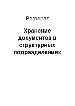 Реферат: Хранение документов в структурных подразделениях