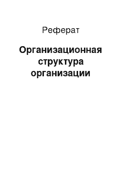 Реферат: Организационная структура организации