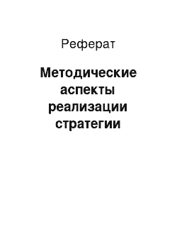 Реферат: Методические аспекты реализации стратегии