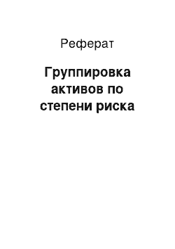 Реферат: Группировка активов по степени риска