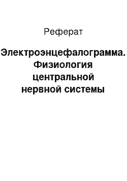 Реферат: Электроэнцефалограмма. Физиология центральной нервной системы