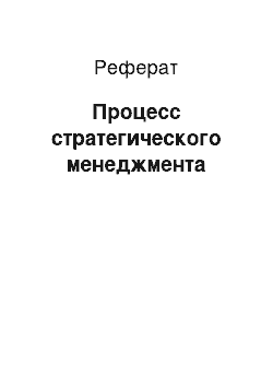 Реферат: Процесс стратегического менеджмента