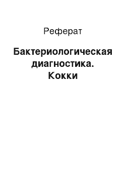 Реферат: Бактериологическая диагностика. Кокки