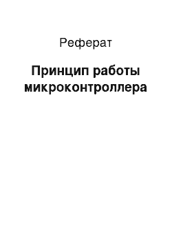 Реферат: Принцип работы микроконтроллера