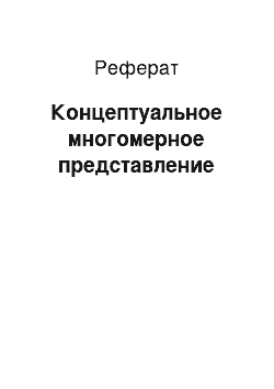 Реферат: Концептуальное многомерное представление