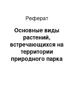 Реферат: Основные виды растений, встречающихся на территории природного парка «ала-арча»