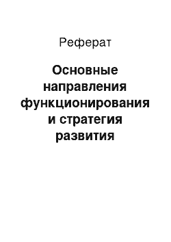 Реферат: Основные направления функционирования и стратегия развития финансовых рынков в России