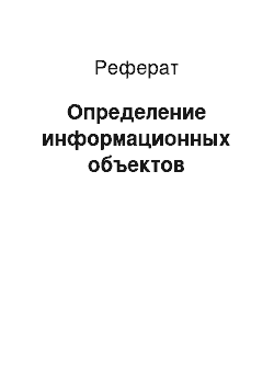 Реферат: Определение информационных объектов