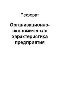 Реферат: Организационно-экономическая характеристика предприятия