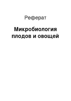 Реферат: Микробиология плодов и овощей